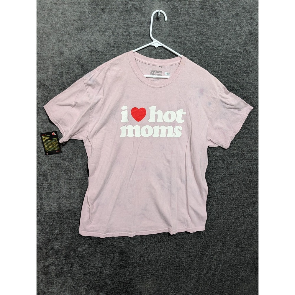 Danny Duncan I Heart Hot Moms Pink Graphic T-Shirt XL 1897